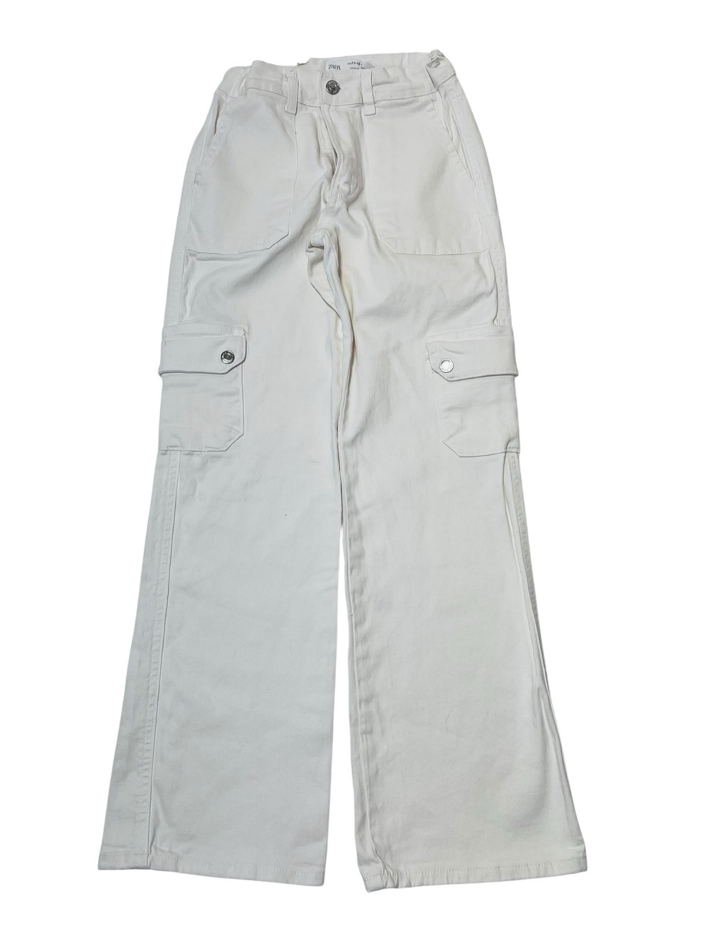 Zara Off-White Wide-Leg Cargo Jeans girls 11-12Y